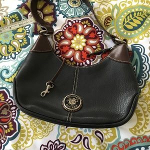 3/$30 Dooney & Bourke Black bag with brown trim